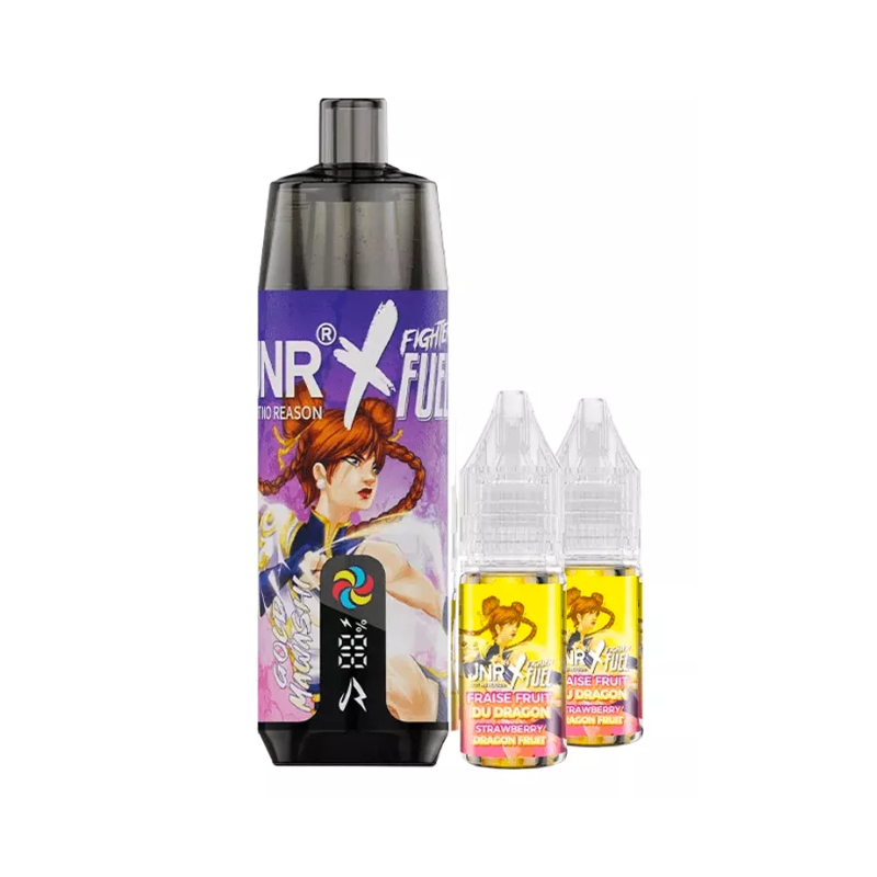 kit-shisha-plus-28000-fighter-fuel-x-jnr (2) Kit Shisha Plus 28K Fighter Fuel X JNR – Gold Mawashi Fraise Fruit du Dragon – Image 1